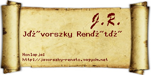 Jávorszky Renátó névjegykártya